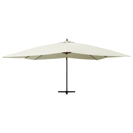 Zweefparasol met houten paal 400x300 cm zandwit 3