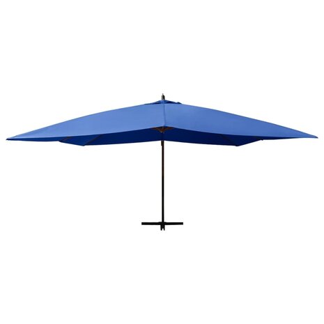 Zweefparasol met houten paal 400x300 cm azuurblauw 3