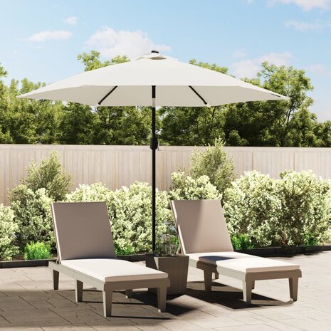 Zweefparasol met LED 3 m zandwit 1