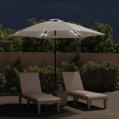Zweefparasol met LED 3 m zandwit 3