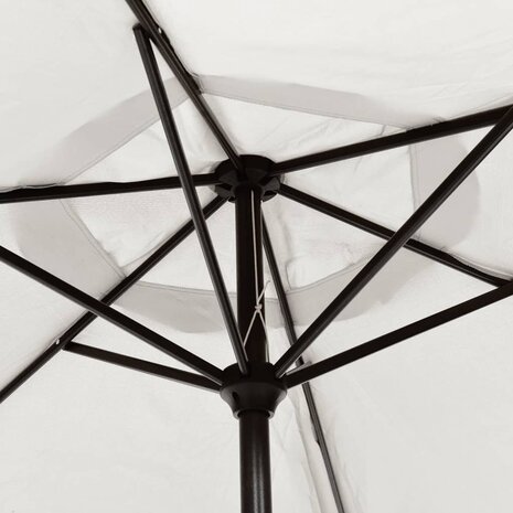 Zweefparasol met LED 3 m zandwit 7