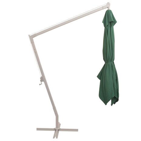 Zweefparasol met aluminium paal 300x300 cm groen 4