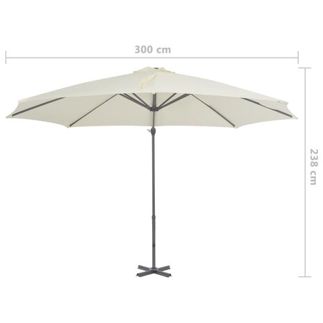 Zweefparasol met aluminium paal 300 cm zandkleurig 8