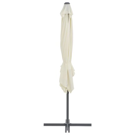 Zweefparasol met stalen paal 250x250 cm zandkleurig 5