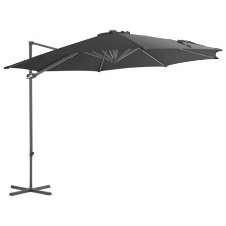 Zweefparasol met stalen paal 300 cm antracietkleurig 1