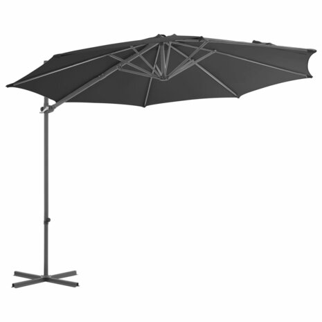 Zweefparasol met stalen paal 300 cm antracietkleurig 2