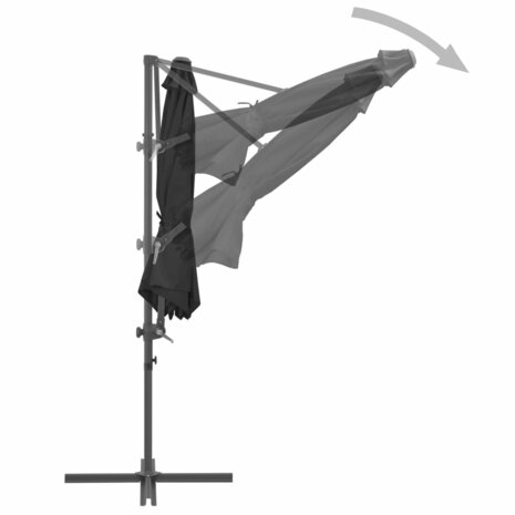 Zweefparasol met stalen paal 300 cm antracietkleurig 5