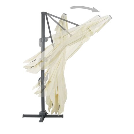 Zweefparasol met aluminium paal 400x300 cm zandkleurig 4