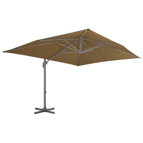 Zweefparasol met aluminium paal 400x300 cm taupe 2