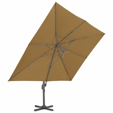 Zweefparasol met aluminium paal 400x300 cm taupe 3