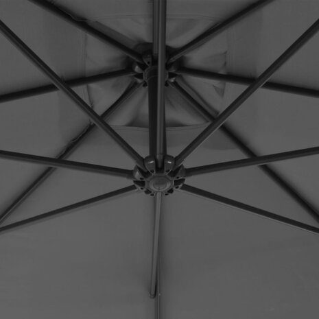 Zweefparasol met stalen paal 250x250 cm antracietkleurig 5