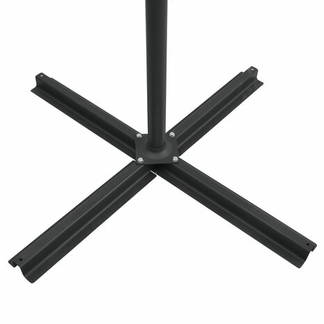 Zweefparasol met LED en stalen paal 250x250 cm zandkleurig 8