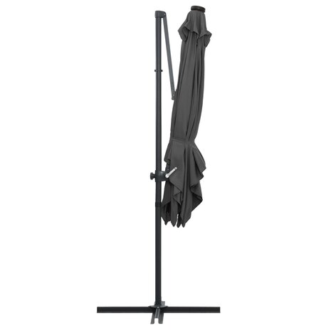 Zweefparasol met LED en stalen paal 250x250 cm antracietkleurig 5