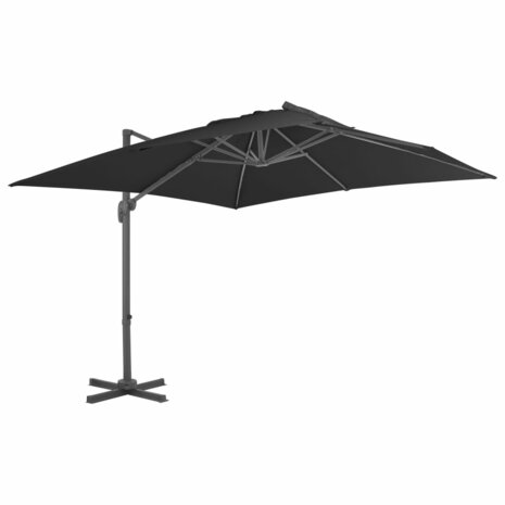Zweefparasol met aluminium paal 3x3 m zwart 1