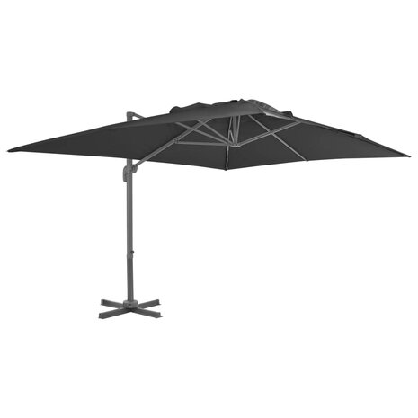 Zweefparasol met aluminium paal 4x3 m zwart 1