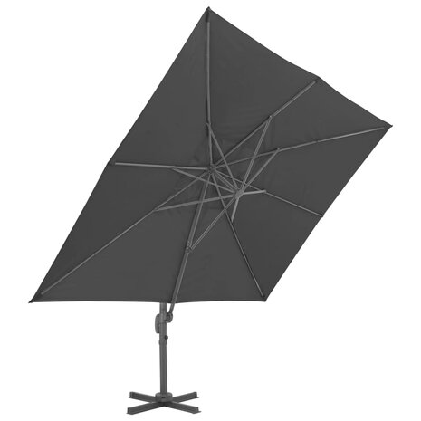 Zweefparasol met aluminium paal 4x3 m zwart 3