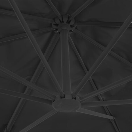 Zweefparasol met aluminium paal 4x3 m zwart 6