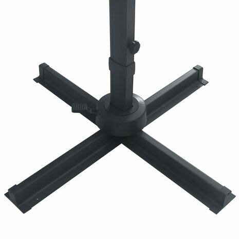 Zweefparasol met LED en aluminium paal 400x300 cm zandkleurig 8