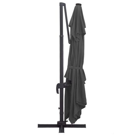 Zweefparasol met LED en aluminium paal 400x300 cm antraciet 5