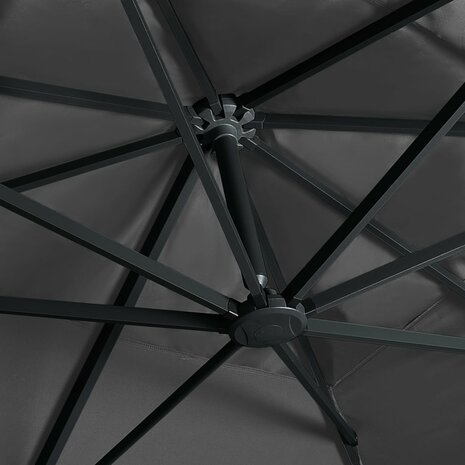 Zweefparasol met LED en aluminium paal 400x300 cm antraciet 6