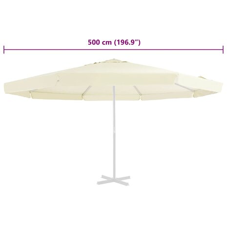 Vervangingsdoek voor parasol 500 cm zandkleurig 4