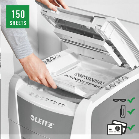 Papierversnipperaar Microsnippers Leitz IQ 150 Autofeed P5 5
