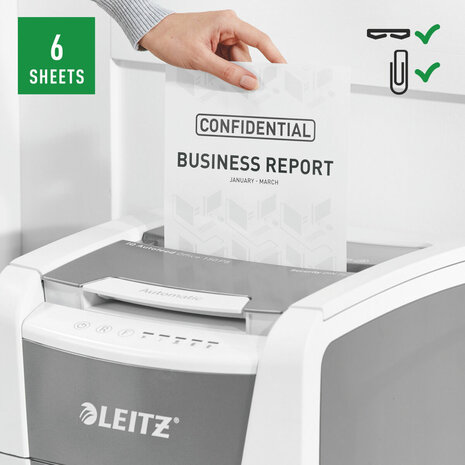 Papierversnipperaar Microsnippers Leitz IQ 150 Autofeed P5 6