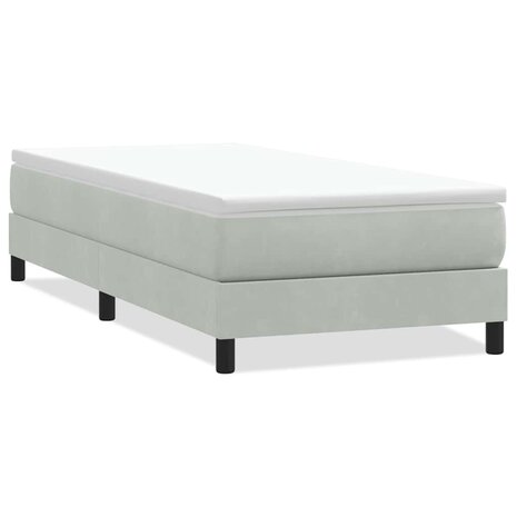 Boxspringbed zonder matras 80x210 cm fluweel lichtgrijs 2