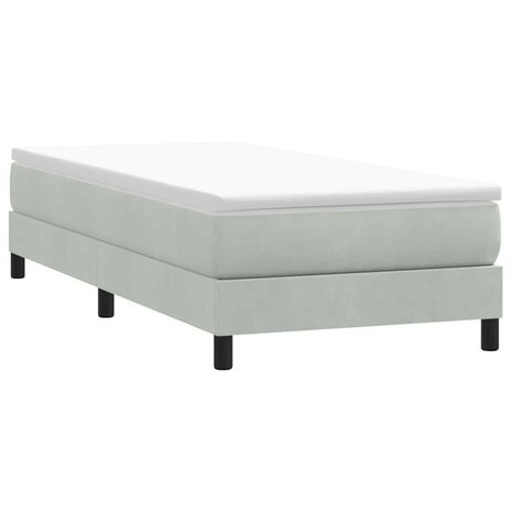 Boxspring zonder matras fluweel lichtgrijs 90x210 cm 1