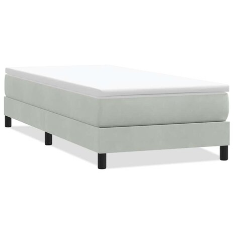 Boxspring zonder matras fluweel lichtgrijs 90x210 cm 2