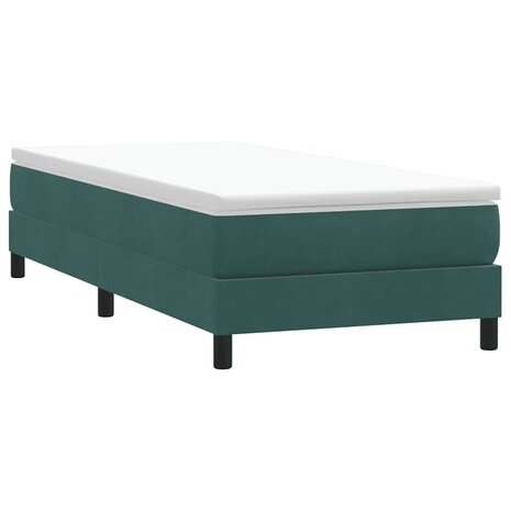 Boxspring zonder matras fluweel donkergroen 90x210 cm 1