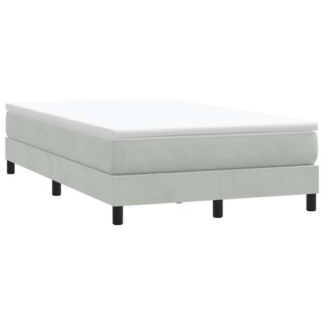 Boxspring zonder matras fluweel lichtgrijs 120x210 cm 1
