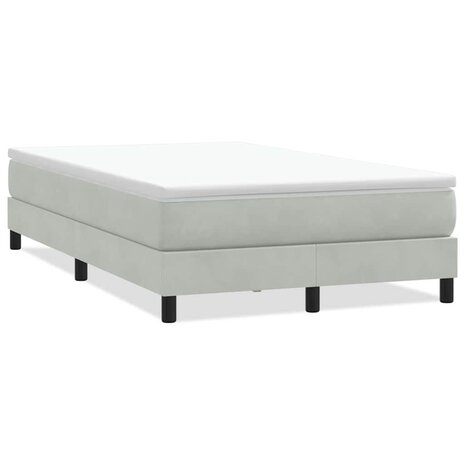 Boxspring zonder matras fluweel lichtgrijs 120x210 cm 2