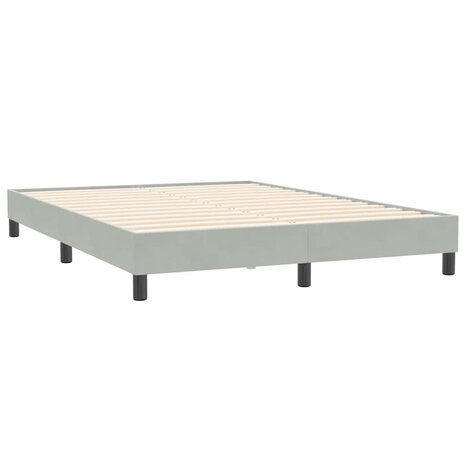 Boxspring zonder matras fluweel lichtgrijs 140x210 cm 7