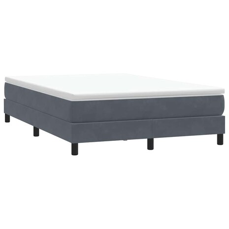 Boxspring zonder matras fluweel donkergrijs 140x210 cm 1
