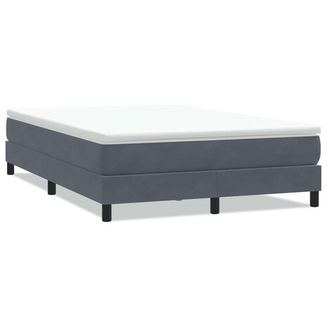 Boxspring zonder matras fluweel donkergrijs 140x210 cm 2