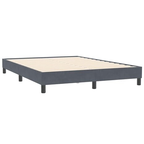 Boxspring zonder matras fluweel donkergrijs 140x210 cm 7