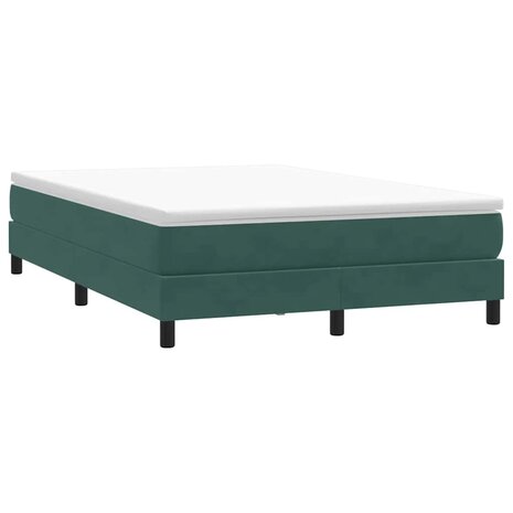 Boxspring zonder matras fluweel donkergroen 140x210 cm 1
