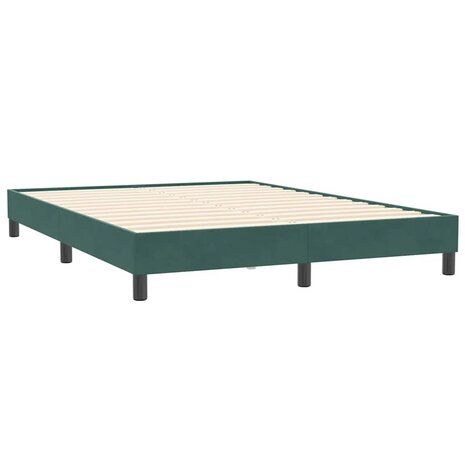 Boxspring zonder matras fluweel donkergroen 140x210 cm 7
