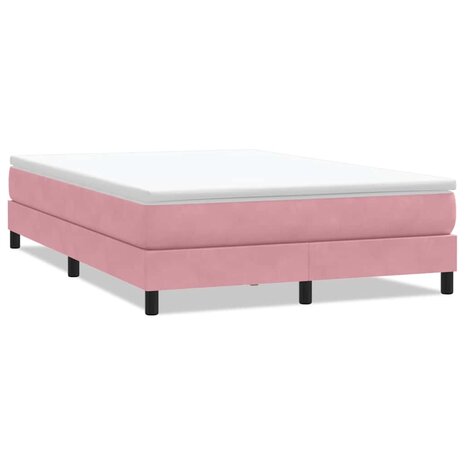 Boxspring zonder matras fluweel roze 140x210 cm 2