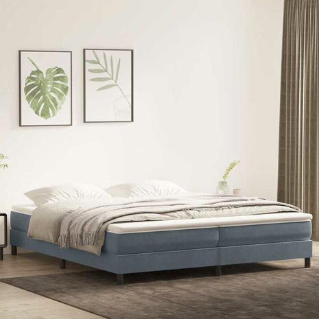 Boxspringbed zonder matras 200x210 cm fluweel donkergrijs 1