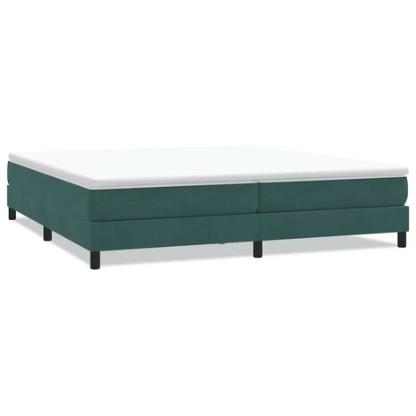 Bed boxspring zonder matras 200x210 cm fluweel donkergroen 2