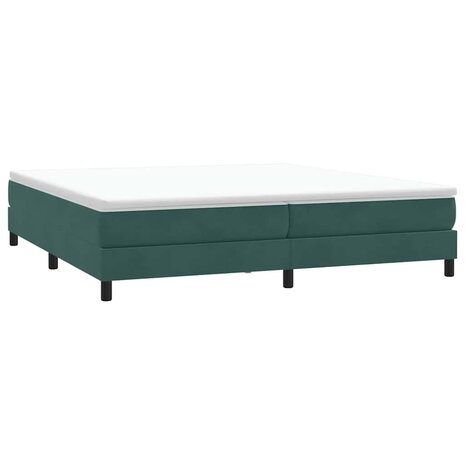 Bed boxspring zonder matras 200x210 cm fluweel donkergroen 3