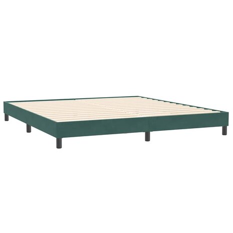 Bed boxspring zonder matras 200x210 cm fluweel donkergroen 4