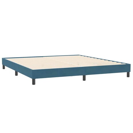 Boxspring zonder matras fluweel donkerblauw 200x210 cm 4