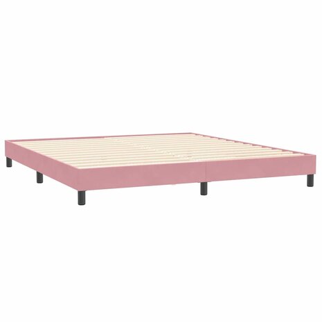 Boxspring zonder matras fluweel roze 200x210 cm 4