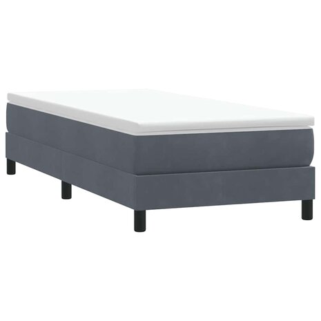 Boxspring zonder matras fluweel donkergrijs 80x220 cm 3