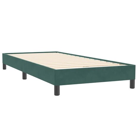 Boxspring zonder matras fluweel donkergroen 80x220 cm 4