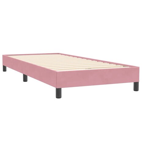 Boxspring zonder matras fluweel roze 100x220 cm 4