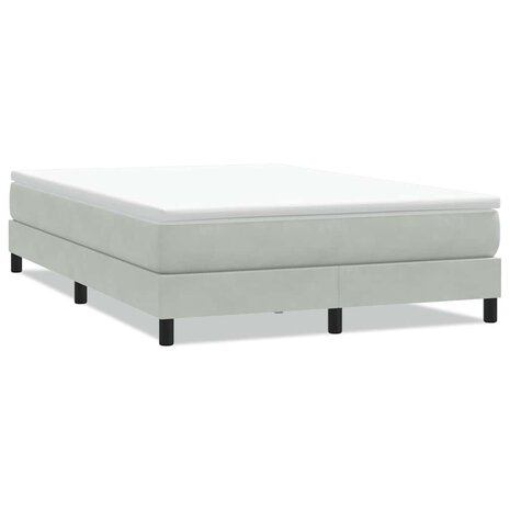 Boxspring zonder matras fluweel lichtgrijs 140x220 cm 2